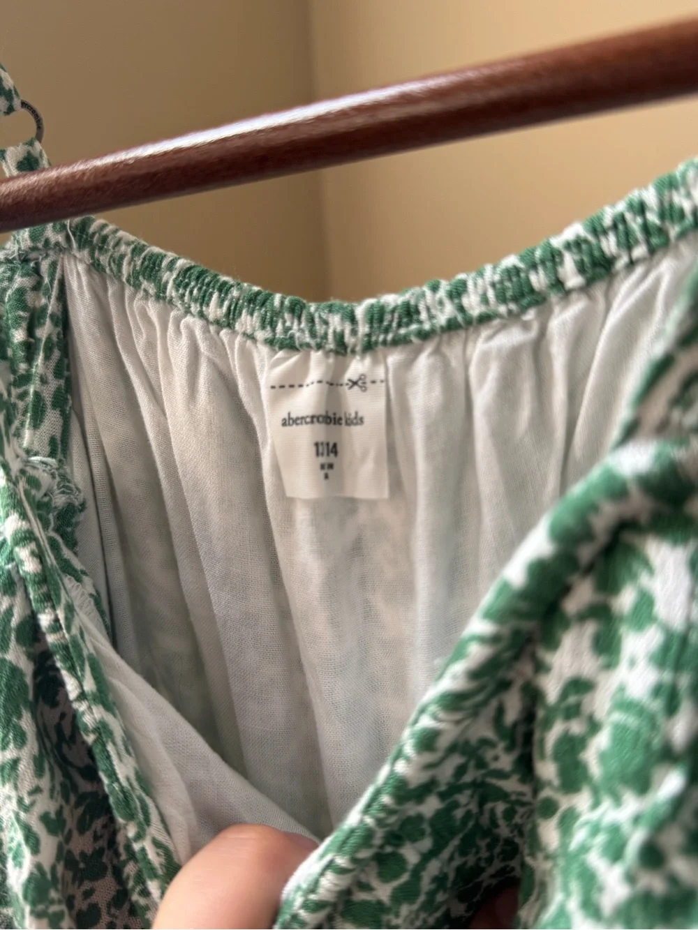 abercrombie kids Green Floral Cold-Shoulder Maxi Dress